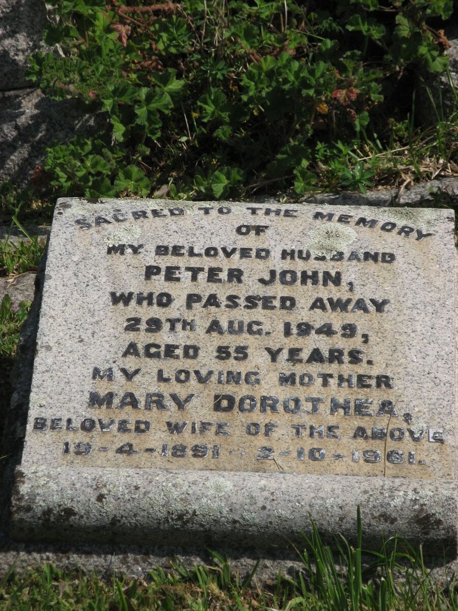? Peter John -1943 &amp; Mary Dorothea 1891-1961