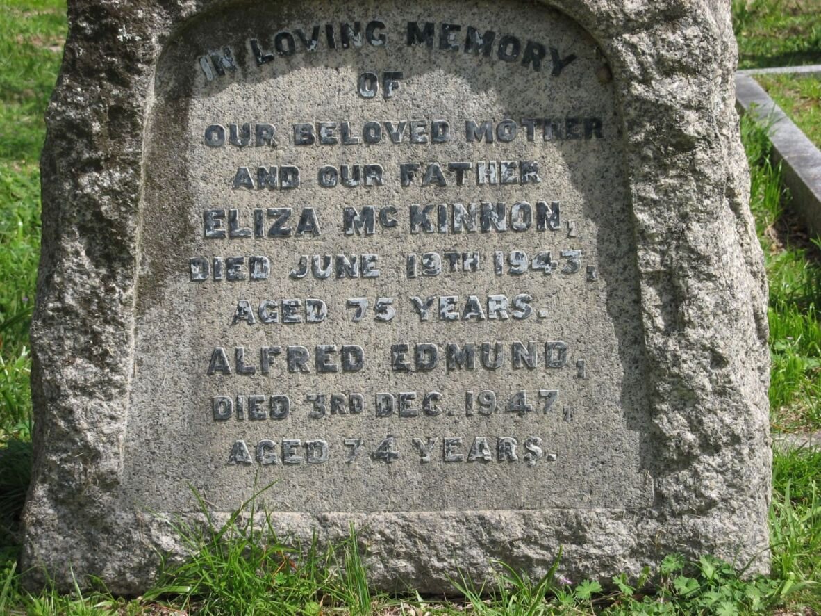 McKINNON Alfred Edmund -1947 &amp; Eliza -1943