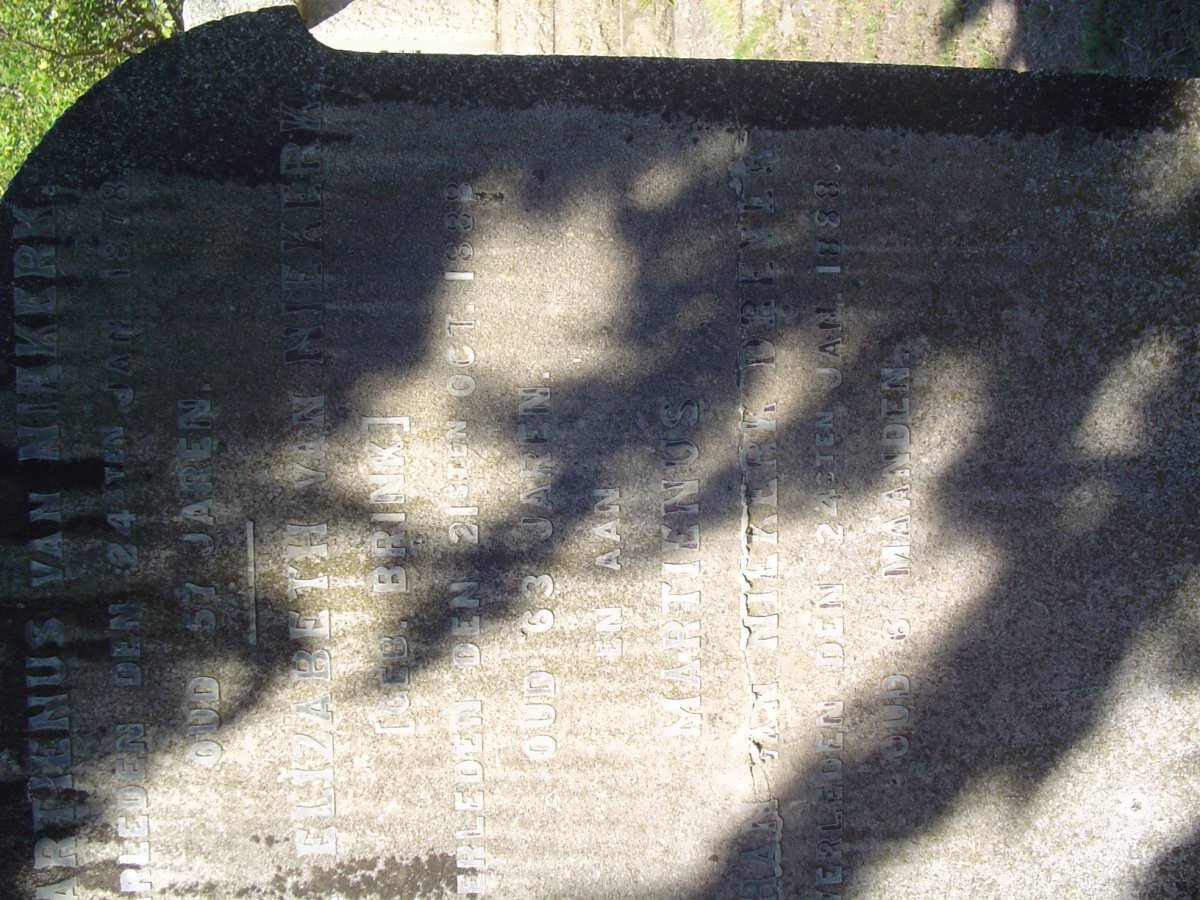 NIEKERK Martienus, van -1878 &amp; Elizabeth BRINK -1888 :: VAN NIEKERK Martienus -1881