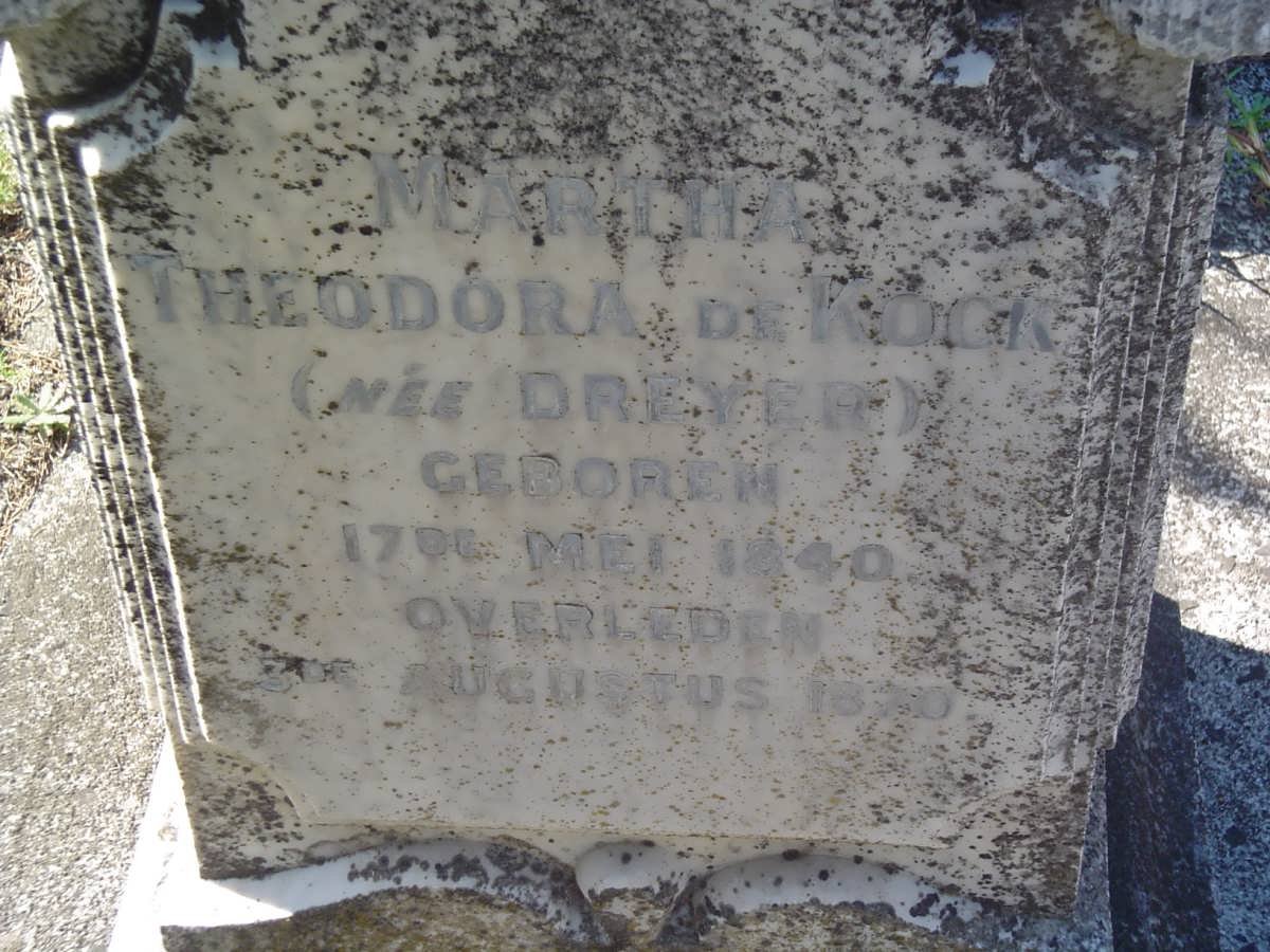 KOCK Martha Theodora, de nee DREYER 1840-1870