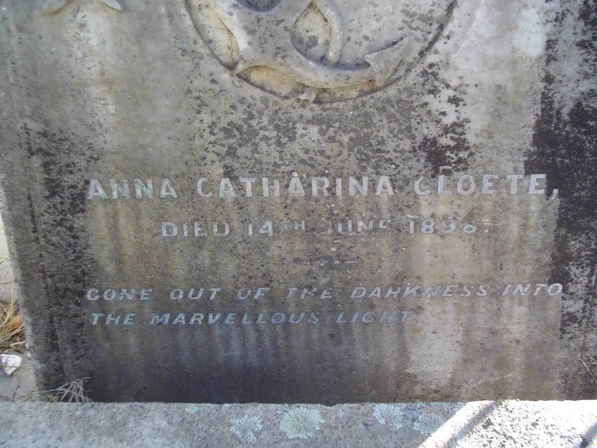 CLOETE Anna Catharina -1898