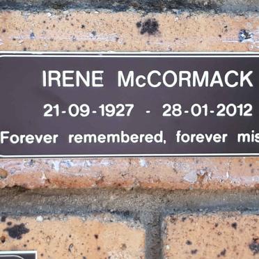 McCORMACK Irene 1927-2012