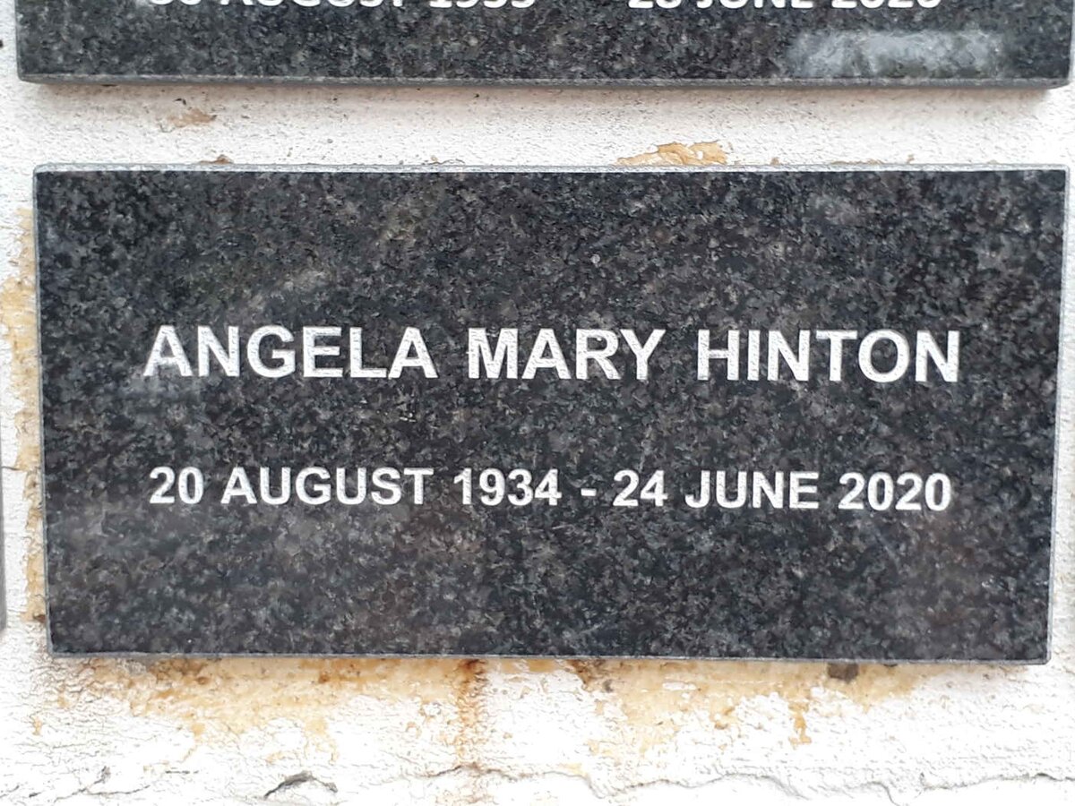 HINTON Angela Mary 1934-2020