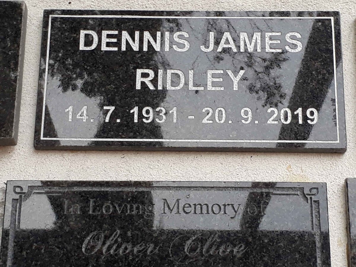 RIDLEY Dennis James 1931-2019