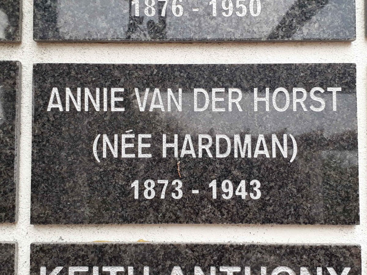 HORST Annie, van der nee HARDMAN 1873-1943