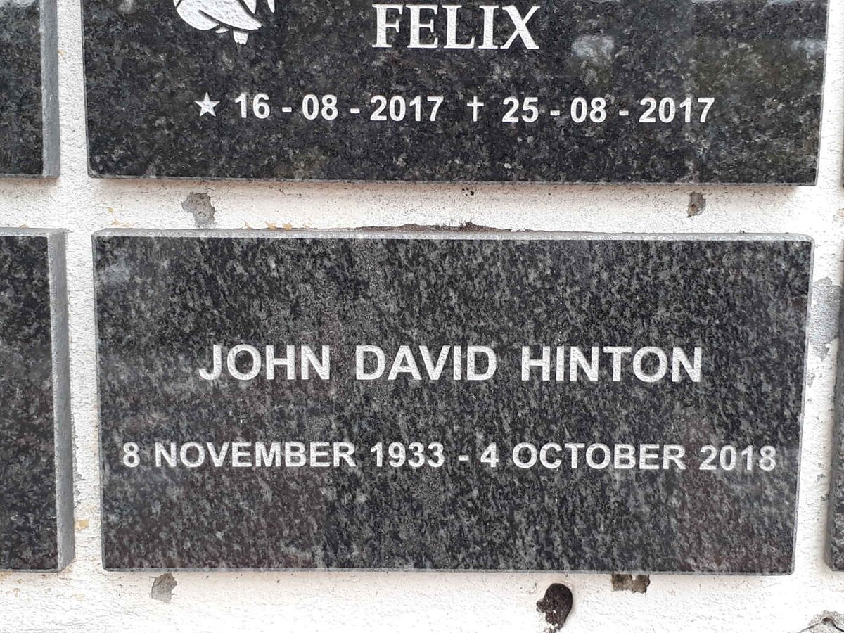 HINTON John David 1933-2018
