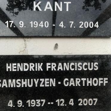 GARTHOFF Hendrik Franciscus, SAMSHUYZEN 1937-2007