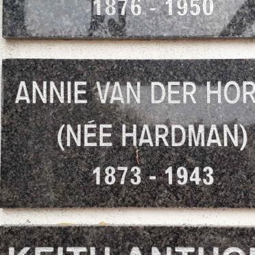 HORST Annie, van der nee HARDMAN 1873-1943