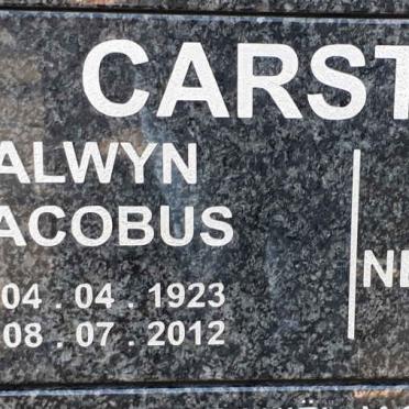 CARSTENS Alwyn Jacobus 1923-2012 &amp; Hendrika TERBLANC? 1927-2015