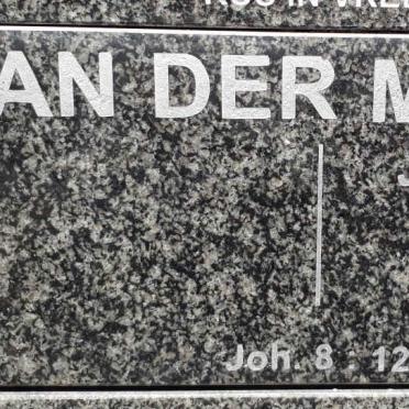 MERWE Jacqueline, van der 1941-2016