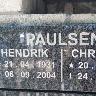 PAULSEN Hendrik 1931-2004 &amp; Christina 1940-2016