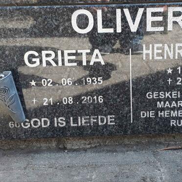 OLIVER Henry William 1934-2020 &amp; Grieta 1935-2016