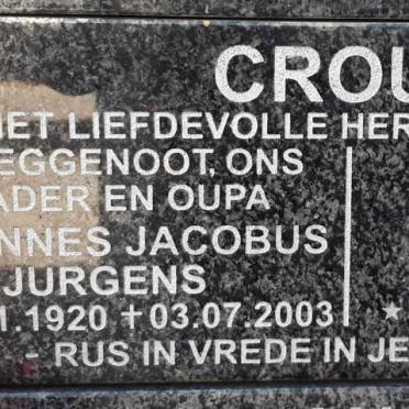 CROUS Johannes Jacobus Jurgens 1920-2003 &amp; Enid Ruth MUNDELL 1929-2019