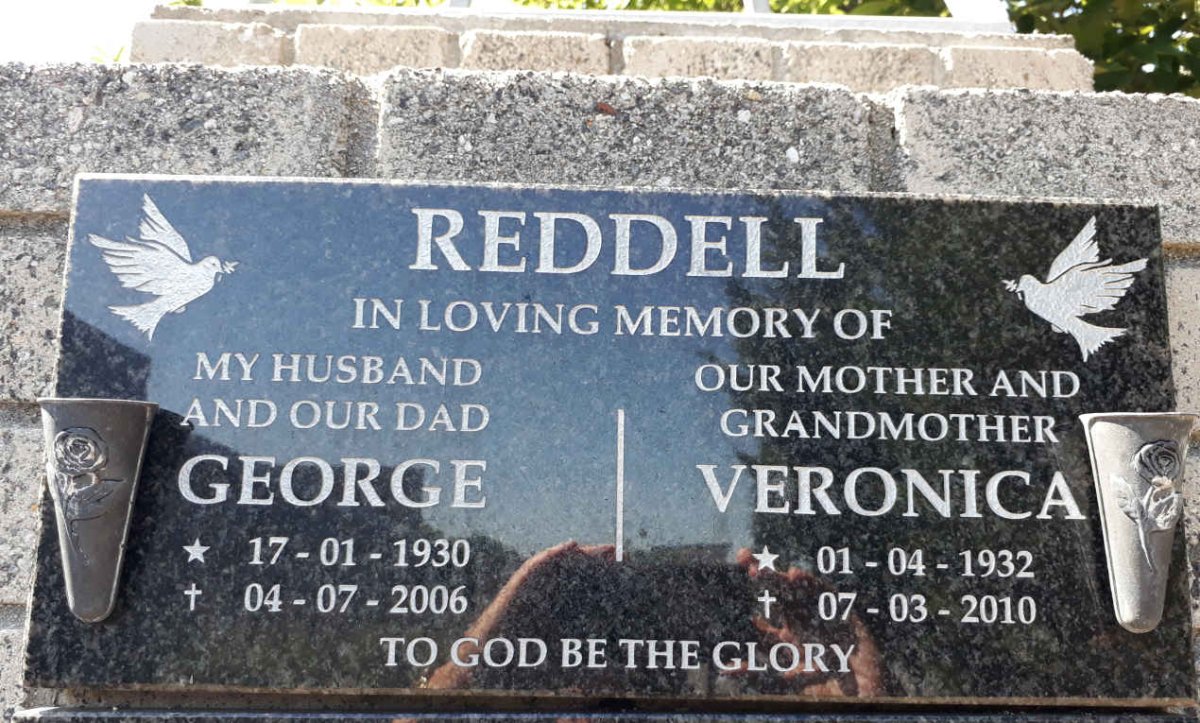 REDDELL George 1930-2006 &amp; Veronica 1932-2010
