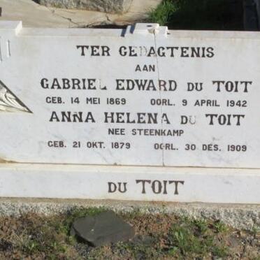 TOIT Gabriel Edward, du 1869-1942 &amp; Anna Helena STEENKAMP 1879-1909