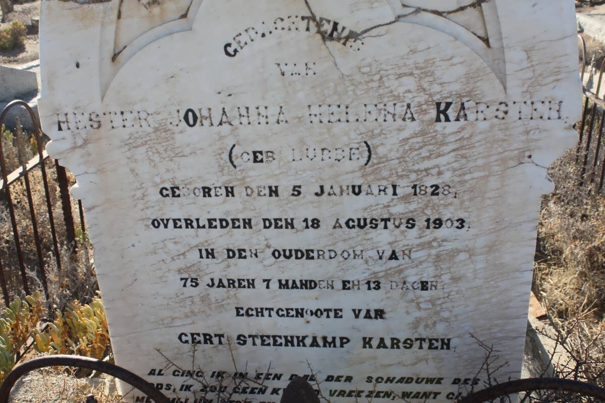 KARSTEN Hester Johanna Helena nee LUBBE 1828-1903