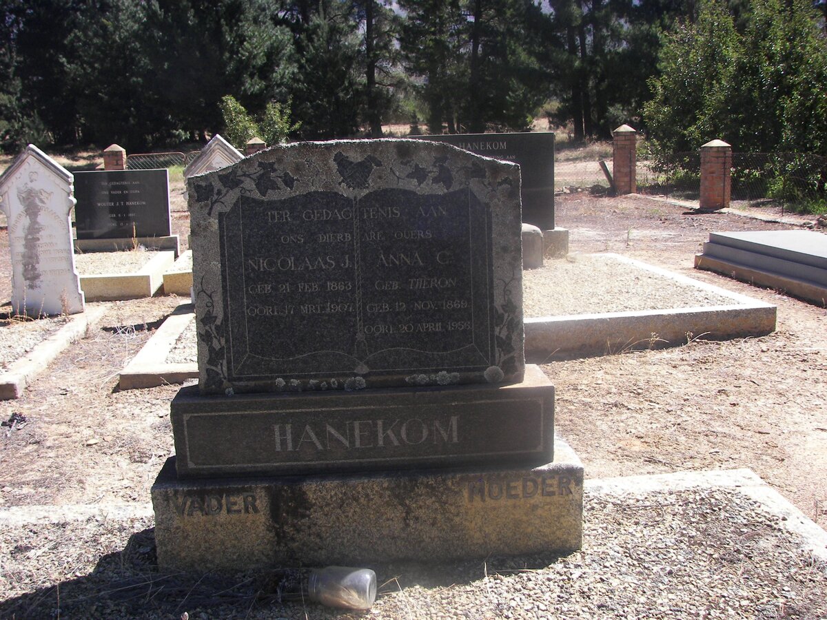HANEKOM Nicolaas J. 1863-1907 &amp; Anna C. THERON 1869-1956