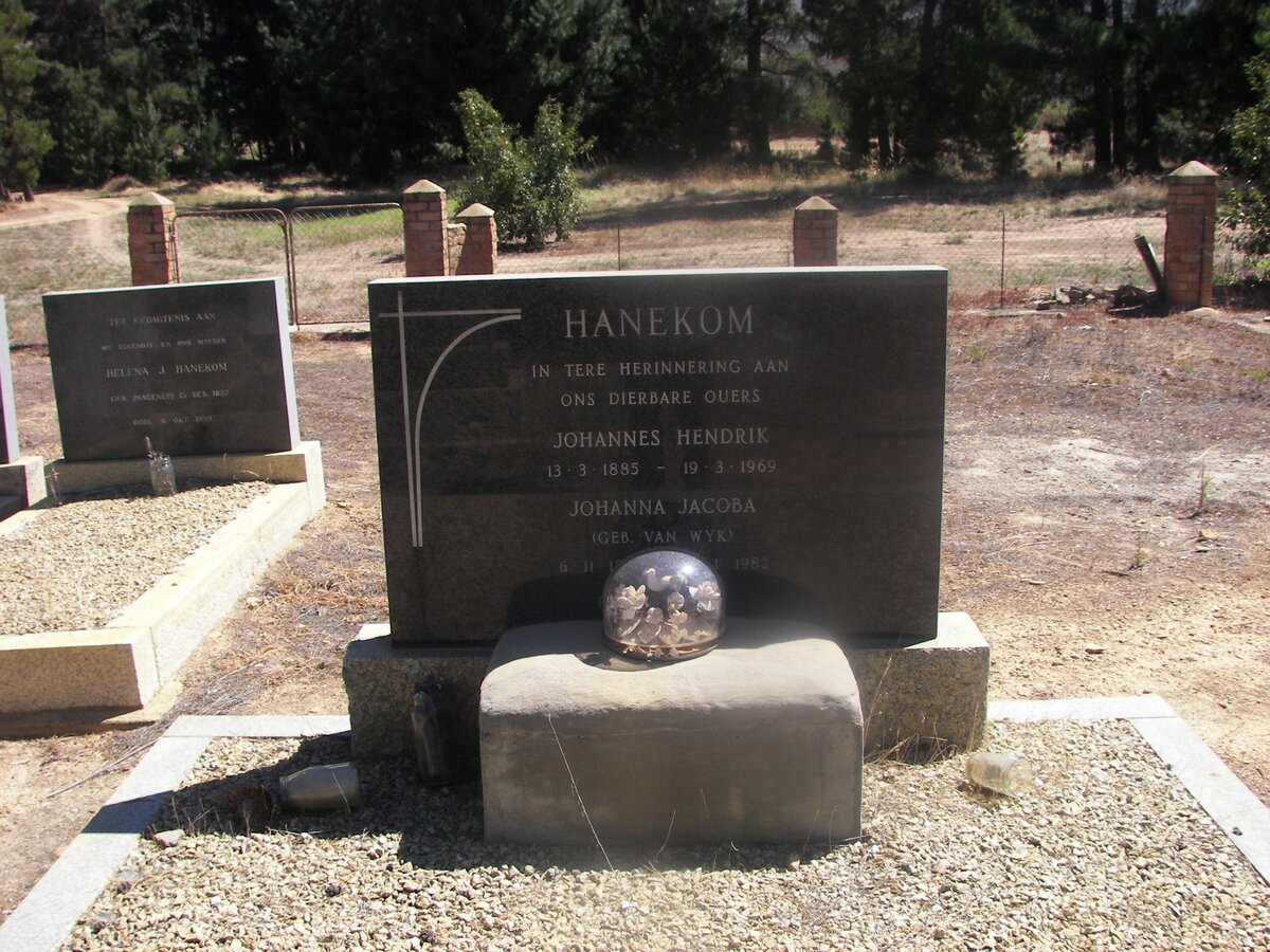 HANEKOM Johannes Hendrik 1885-1969 &amp; Johanna Jacoba VAN WYK ?-1982