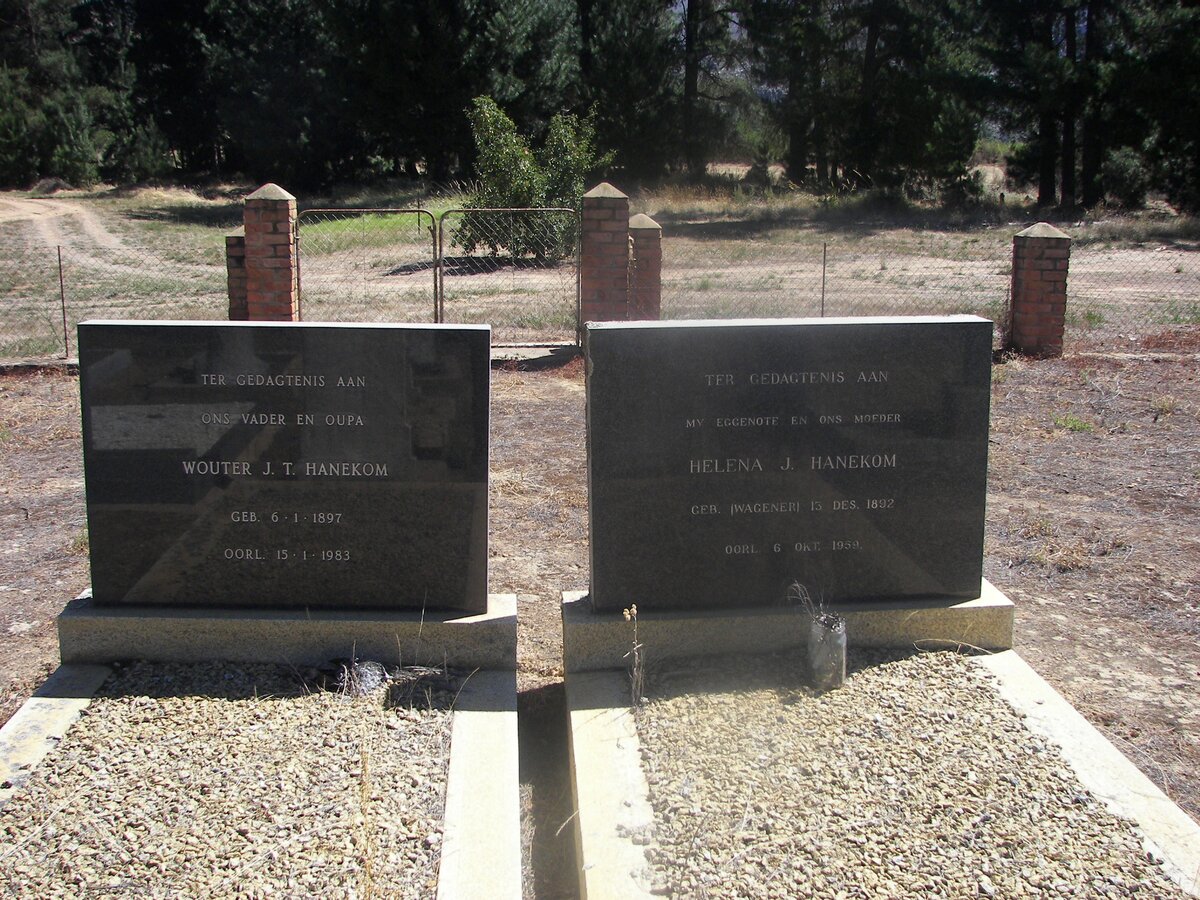 HANEKOM Wouter J.T. 1897-1983 &amp; Helena J. WAGENER 1892-1959