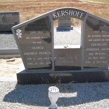 KERSHOFF George Jacobus Petrus 1905-1993 &amp; Gertruida Johanna Jacoba BURGER 1893-1976
