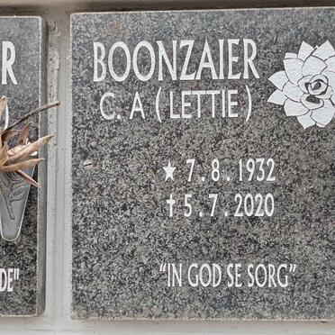 BOONZAIER C.A. 1932-2020