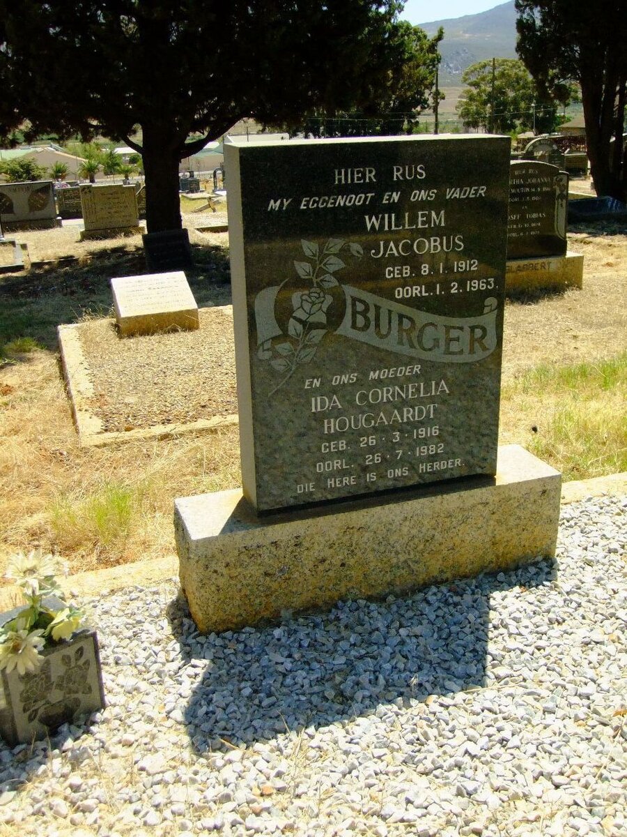 BURGER Willem Jacobus 1912-1963 &amp; Ida Cornelia HOUGAARDT 1916-1982