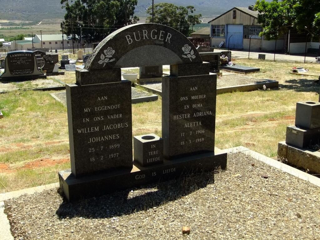 BURGER Willem Jacobus Johannes 1899-1977 &amp; Hester Adriana Aletta 1906-1989