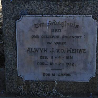 MERWE Alwyn J., v.d. 1891-1932