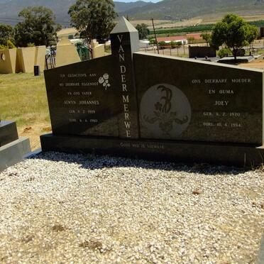 MERWE Alwyn Johannes, van der 1909-1980 &amp; Joey 1920-1984