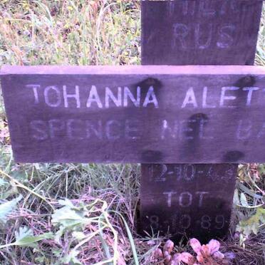 SPENCE Johanna Aletta nee BASSON 1943-1989
