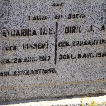 ZYL Catharina H.E., van nee VISSER 1917-1950 :: VAN ZYL Dirk J.A. 1950-1950