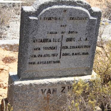 ZYL Catharina H.E., van nee VISSER 1917-1950 :: VAN ZYL Dirk J.A. 1950-1950