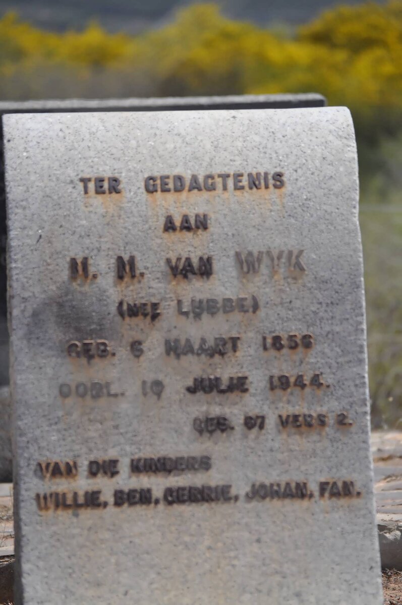 WYK M.M., van nee LUBBE 1856-1944