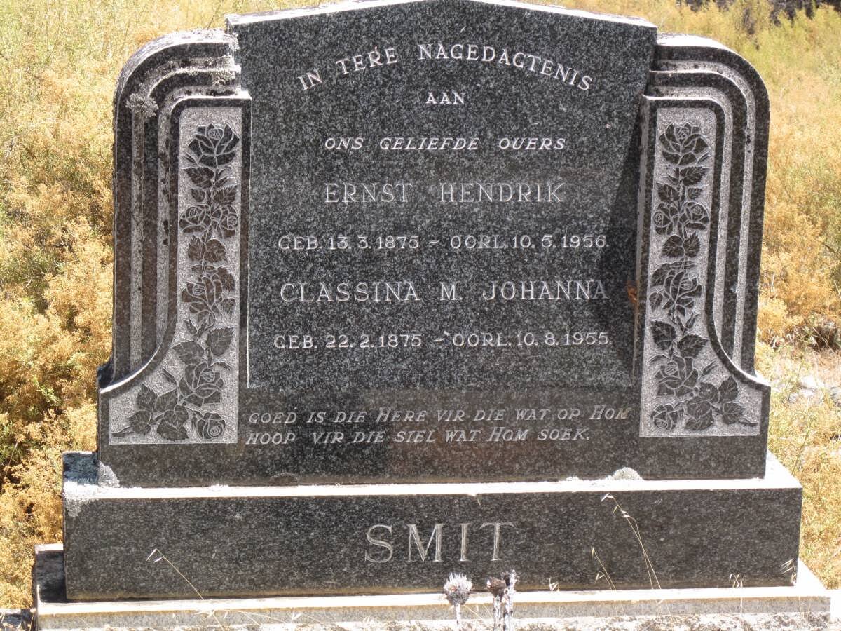 SMIT Ernst Hendrik 1875-1956 &amp; Classina M. Johanna 1975-1955