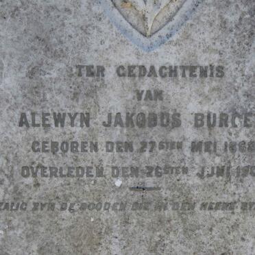 BURGER Alewyn Jakobus 1868-1903 