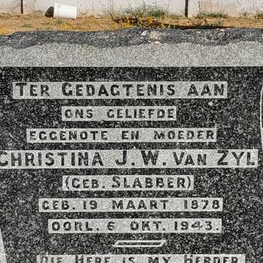 ZYL Christina J.W., van nee SLABBER 1878-1943
