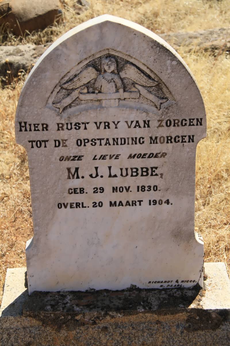 LUBBE M.J. 1830-1904