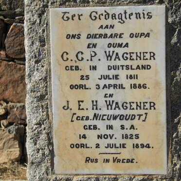 WAGENER C.C.P. 1811-1886 &amp; J.E.H. NIEUWOUDT 1825-1894