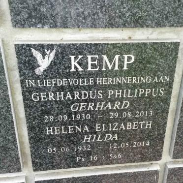 KEMP Gerhardus Philippus 1930-2013 &amp; Helena Elizabeth 1932-2014