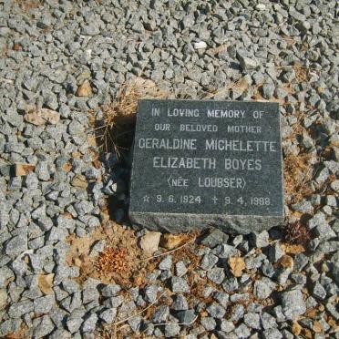 BOYES Geraldine Michelette Elizabeth nee LOUBSER 1924-1988