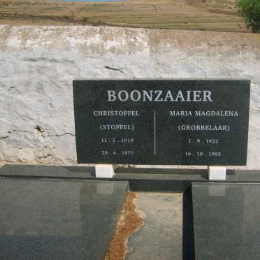 BOONZAAIER Christoffel 1919-1977 &amp; Maria Magdalena GROBBELAAR 1922-1995