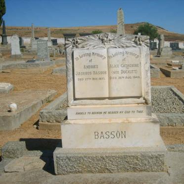 BASSON Andries Jacobus -1937 &amp; Alice Catherine DUCKITT -1949