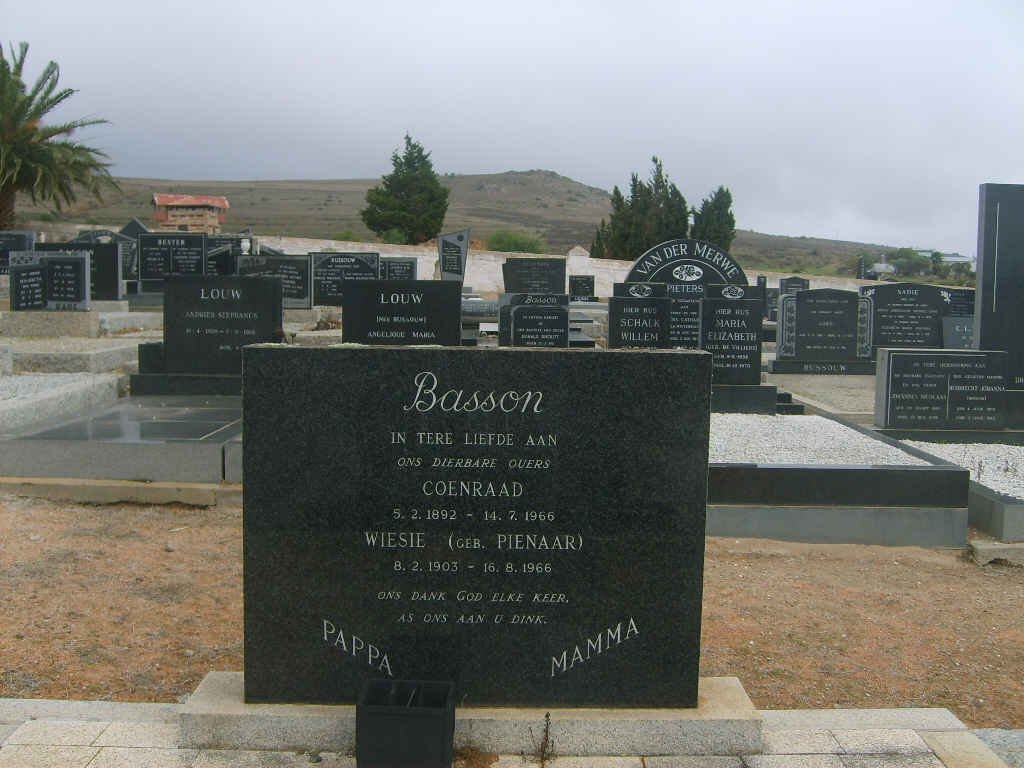 BASSON Coenraad 1892-1966 &amp; Wiesie PIENAAR 1903-1966