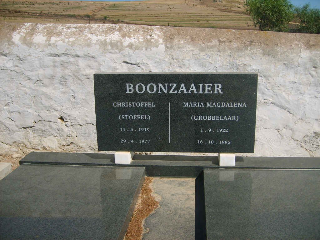 BOONZAAIER Christoffel 1919-1977 &amp; Maria Magdalena GROBBELAAR 1922-1995