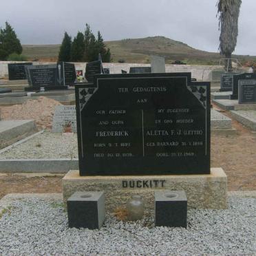 DUCKITT Frederick 1897-1979 &amp; Aletta F.J. BARNARD 1898-1969