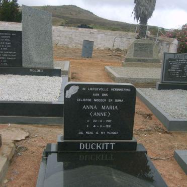 DUCKITT Anna Maria 1917-1991