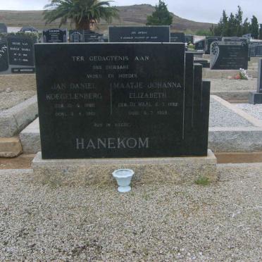 HANEKOM Jan Daniel Koegelenberg 1888-1961 &amp; Maatje Johanna Elizabeth DE WAAL 1892-1969