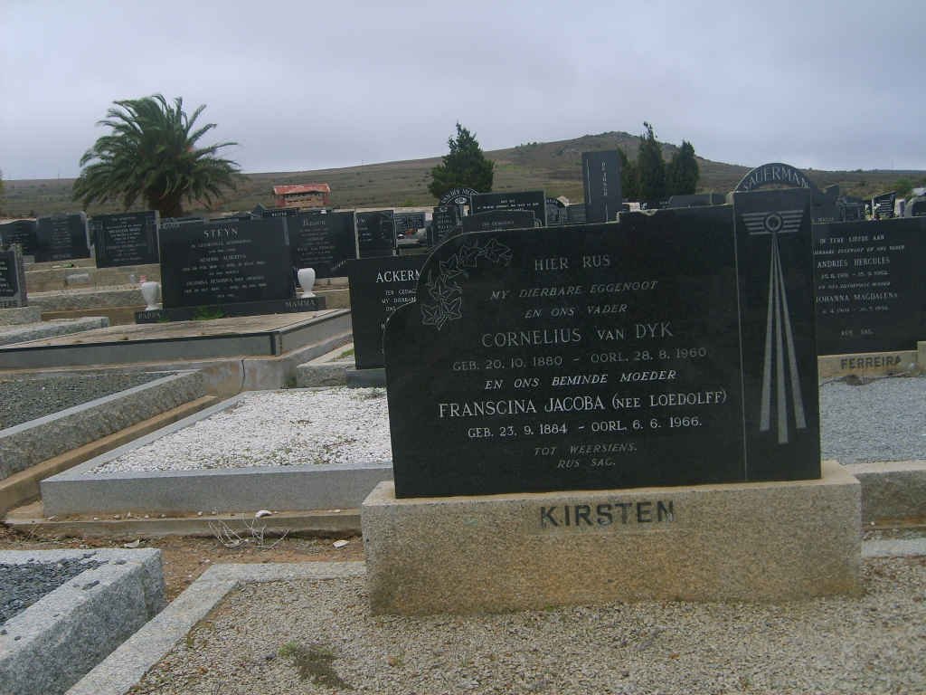 KIRSTEN Cornelius Van Dyk 1880-1960 &amp; Franscina Jacoba LOEDOLFF 1884-1966