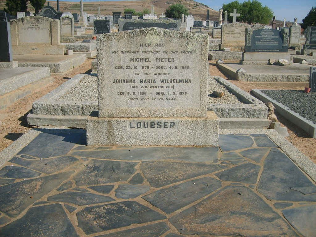 LOUBSER Michiel Pieter 1878-1956 &amp; Johanna Maria Wilhelmina VAN DER WESTHUIZEN 1886-1975