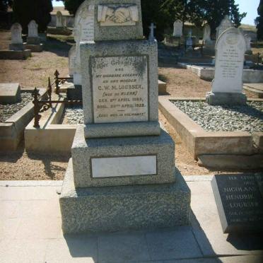 LOUBSER C.W.M. nee DE KLERK 1889-1922